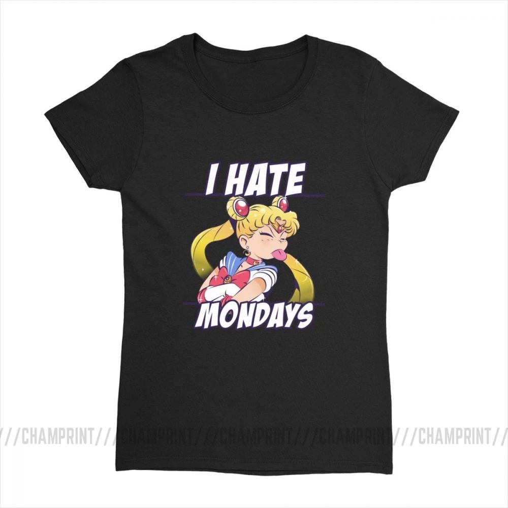 I Hate Mondays Sailor Футболка с Луной Harajuku забавная футболка Топы Ulzzang женские футболки хлопковая винтажная одежда для женщин