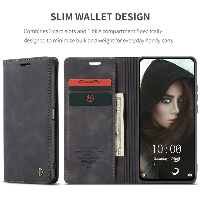 Fansipro Zipper Wallet Folio Case for XIAOMI REDMI Note 10 4G, Premium PU  Leather Slim Fit Cover for REDMI Note 10 4G, 9 Card Slots, 1 Transparent