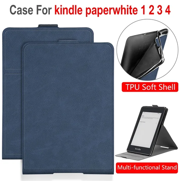 KPW1234 TYTPU DBU Смарт-чехол из полиуретановой кожи чехол для Amazon kindle paperwhite 1/2/3 Твердый Чехол-книжка для kindle paperwhite чехол в подарок - Цвет: KPW1234 TYTPU DBU