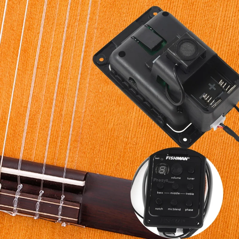 Fishman 301 Acoustic Guitar Pickup and Preamp Built-in Tuner and EQ black Fishman Pickup Beat