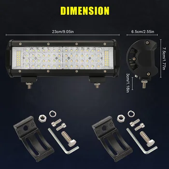 

242W LED Light Bar LED Work Light Bar Flood Spot Driving Off-Road 9/10 Inch