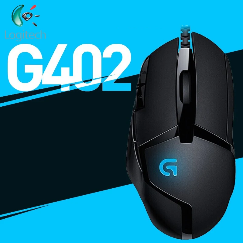  Оригинальная игровая мышь Logitech G402 Hyperion Fury, оптическая, 4000DPI, высокая скорость для ПК, ноутбука, Windows 10/8/7, поддержка официальных тестов 