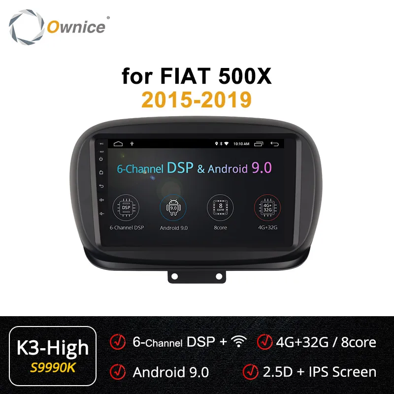 Ownice 4G+ 64GB 8 core 2 din Android 9,0 Автомагнитола gps Navi K3 K5 K6 для Fiat 500X2019 360 Panorama DSP 4G LTE SPDIF головное устройство - Цвет: S9990 K3 HIGH