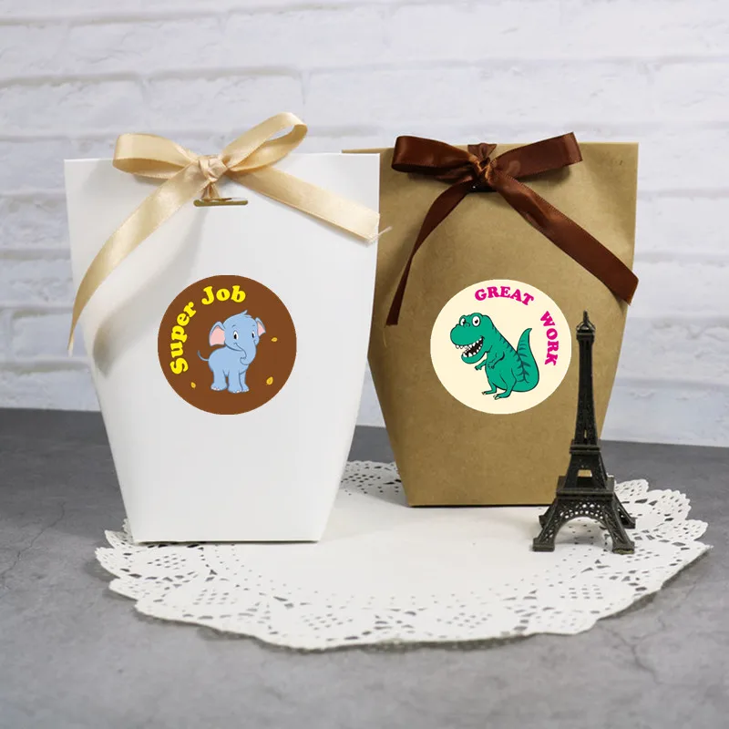 100pcs Jungle Animals Self Adhesive Sealing Sticker Labels Gift Bag Candy Dragee Box Packaging Baby Shower Baking Paper Stickers | Дом и сад