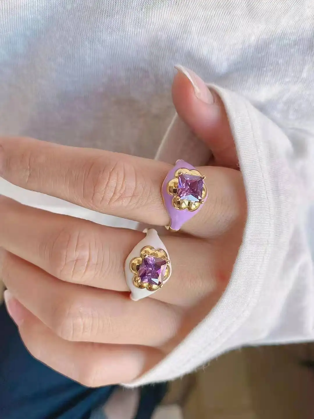 Color Planet Rings For Woman Hyperbole Geometric Shape Rings Fashion Jewelry Wedding Gifts