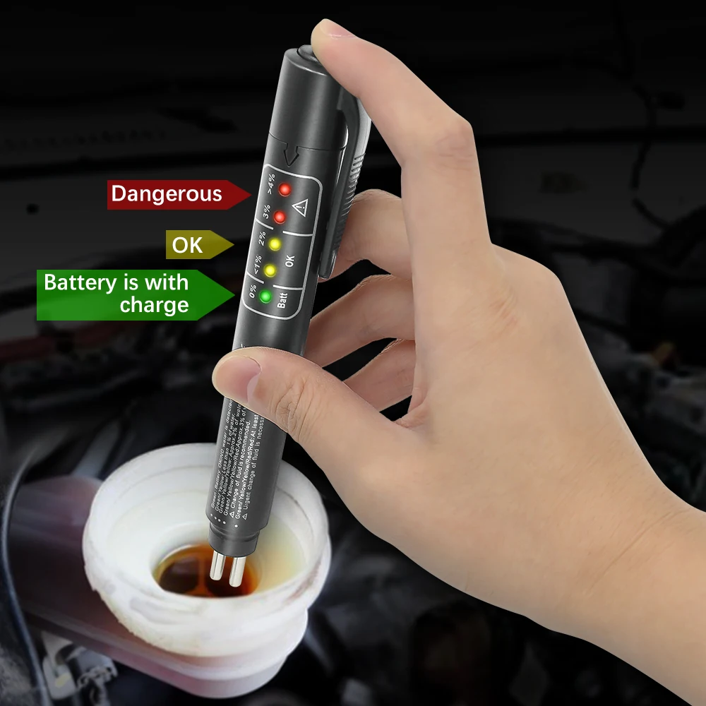 Лидер продаж 5 светодиодный Электронная тормозная жидкость тестер Ручка Универсальный детектор автомобильные для DOT3/4/5 авто Тормозная жидкость тестер
