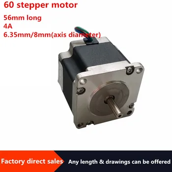 

nema24 60stepper motor axis diameter 6.35mm 8mm length 56mm torque. 1.6N.m two-phase four-wire 1.8 degrees3A hybrid motor