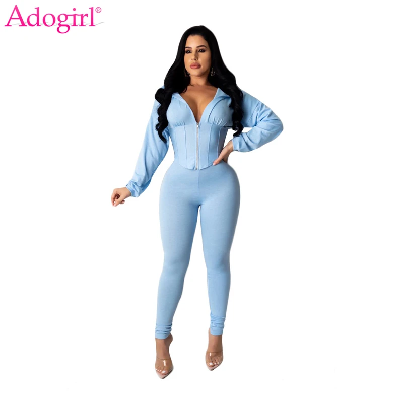 Adogirl Characteristic Waist Casual Two Piece Set Zipper Long Sleeve Cropped Sweatshirt Top Pencil Pants Women Tracksuit Outfit Adogirl Characteristic Waist Casual Two Piece Set Zipper Long Sleeve Cropped Sweatshirt Top Pencil Pants Women Tracksuit Outfit