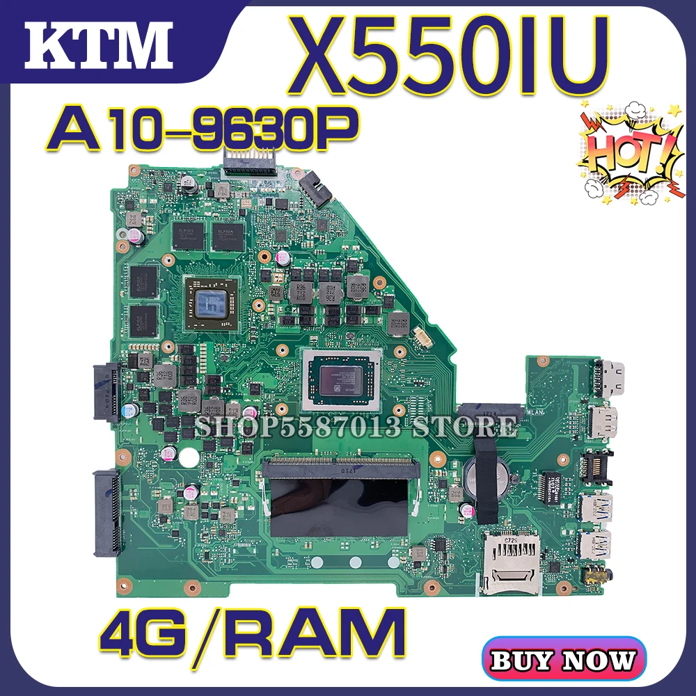 

XV50I for ASUS X550I X550IU X550IK VX50IU VX50IK laptop motherboard mainboard 100% test OK A10-9630P cpu 4G/RAM
