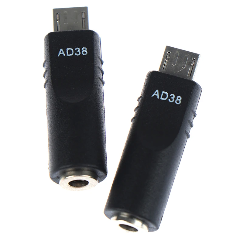 2Pcs 3.5*1.1mm 5Pin DC Female to Micro USB Male Adapter for Android Phone Tablet