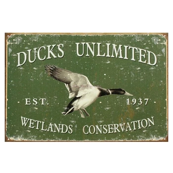 

Ducks unlimited wetlands conservation Farm Metal Plate Club Plaque Classical Iron Painting Home Wall Stickers Retro Pub Art Post