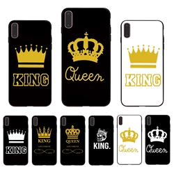 HOUSTMUST Queen and King Contracted design soft TPU phone case for iphone 7 8 6s 6 plus 11 rpo xs max xr x 5s se 10 cover shell HOUSTMUST Queen and King Contracted design soft TPU phone case for iphone 7 8 6s 6 plus 11 rpo xs max xr x 5s se 10 cover shell