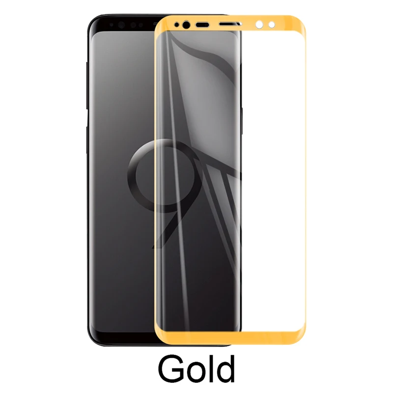 Изогнутое закаленное стекло для samsung Galaxy S9 S8 Plus Note 9 8 Защита экрана для samsung s7 edge Защитное стекло для samsung S9 - Цвет: Gold