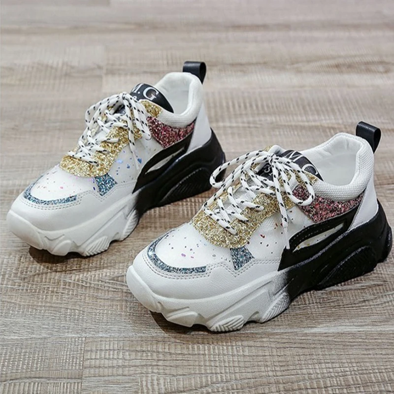 Женские кроссовки с яркими стразами Модные Дизайнерские блестками Размер 10