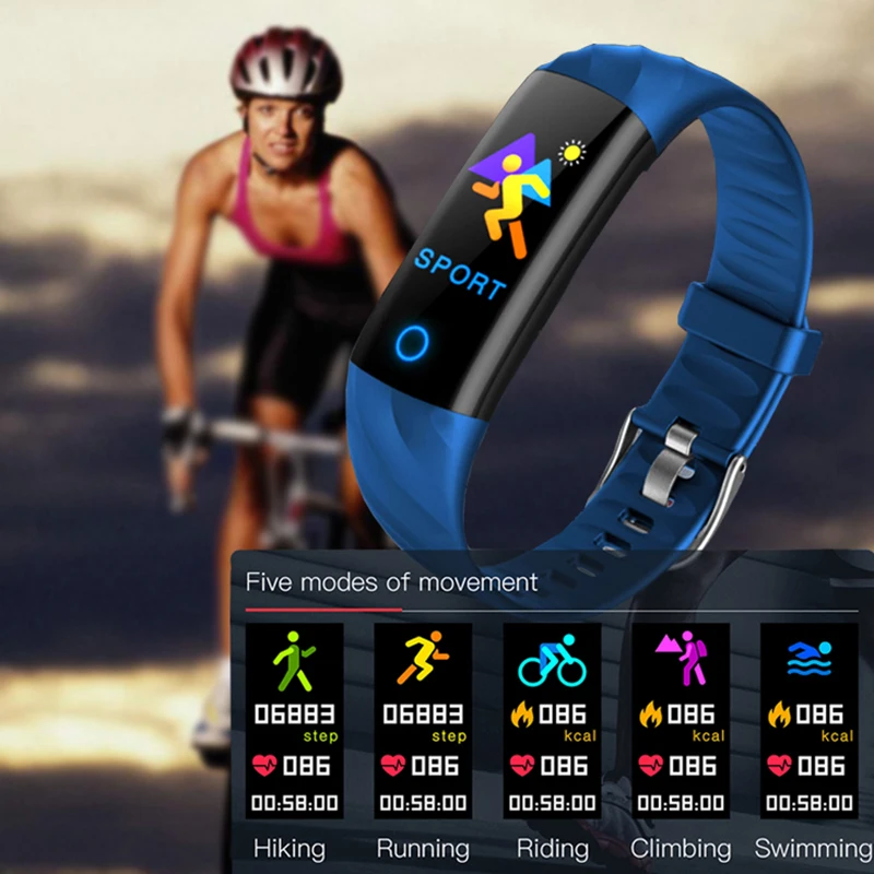 

Man Smartwatch Smart IP68 Bracelet Waterproof Sport Heart Rate Tracker Band Screen Fitness Tracker Armband Voor Android IOS