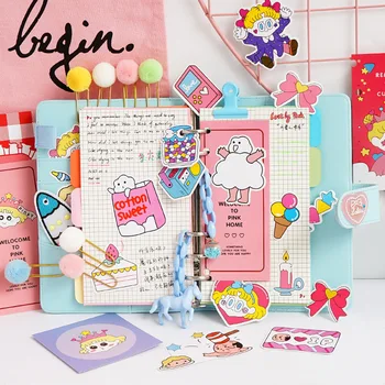 

Creative Cute Pink Girl Handbook Set Bullet Notebooks Journal Planner Notebook Accessories School Supplies Stationery 016050