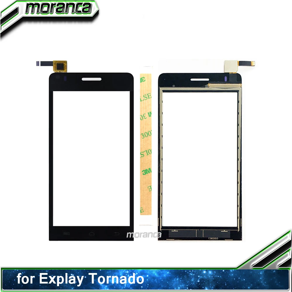 

High Quality 4.5" Touch Screen for Explay Tornado Touch Screen Sensor Digitizer Front Glass Touch Panel Touchscreen +3M Sticker