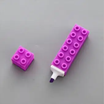 Purple 6 цветов, креативный строительный конструктор, маркер, фломастер, милые ручки Kawaii с граффити, канцелярские принадлежности для детей, студентов, офиса - Цвет: Purple