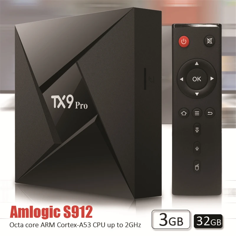 ILEPO TX9 PRO Android 7,1 Смарт ТВ приставка Amlogic S912 Восьмиядерный 3 ГБ 32 ГБ BT4.1 HD WiFi 1000 м ТВ-центр 17,3 IP ТВ приставка плеер