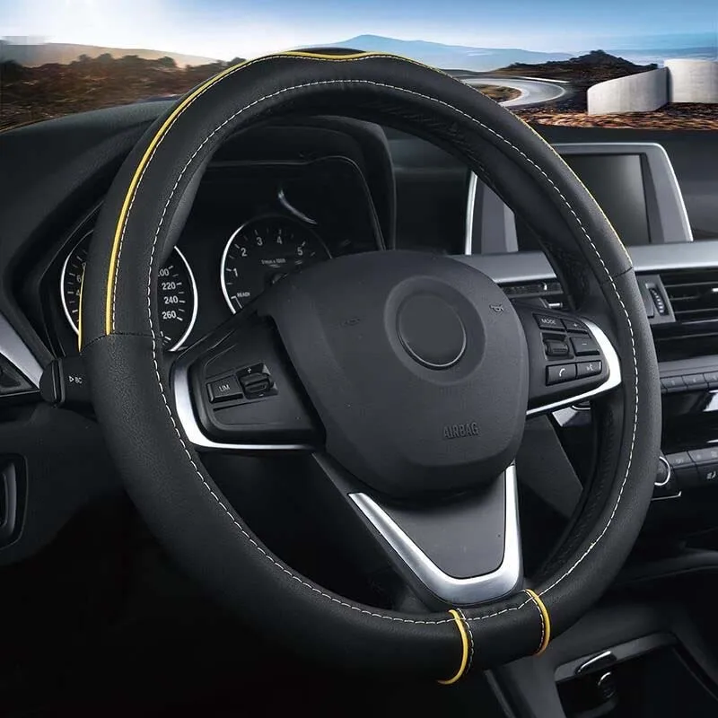 steering Covers E 37 см-38 см кожаный pu кожаный Dermay чехол рулевого колеса автомобиля подходит для большинства автомобилей Стайлинг чехол рулевого колеса автомобиля - Название цвета: steering Covers E