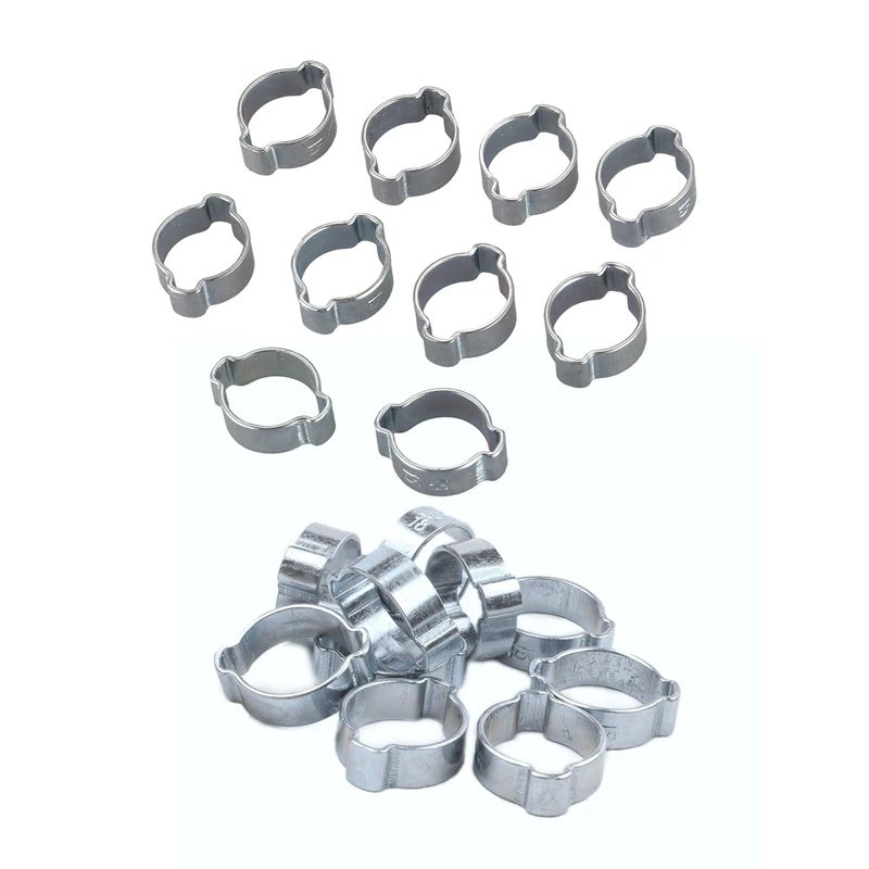 20Pcs 2Ear Clamp Air Fuel Hose Petrol Tube O Clip 10Pcs 15-18Mm & 13-15Mm | Инструменты