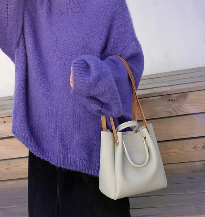

2019 new female bag bucket bag tide Korean version of the simple wild ladies Messenger bag