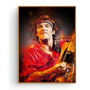 Portrait of Famous Guitarists Printed on Canvas 2