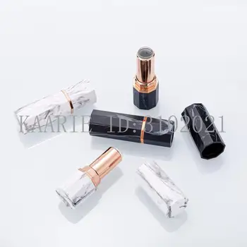 

10/30/50pcs Black White Marble Octagonal Cylinder Empty Lipstick Tube 12.1mm Lipstick Shell Packaging Cosmetics Refillable