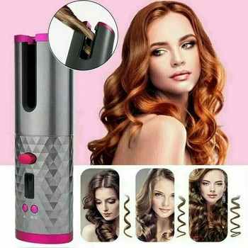 

Cordless Automatic Hair Curler USB Rechargeable Auto Rotating Curling LED Display Temperature For Curly Machine Or Waves Hair