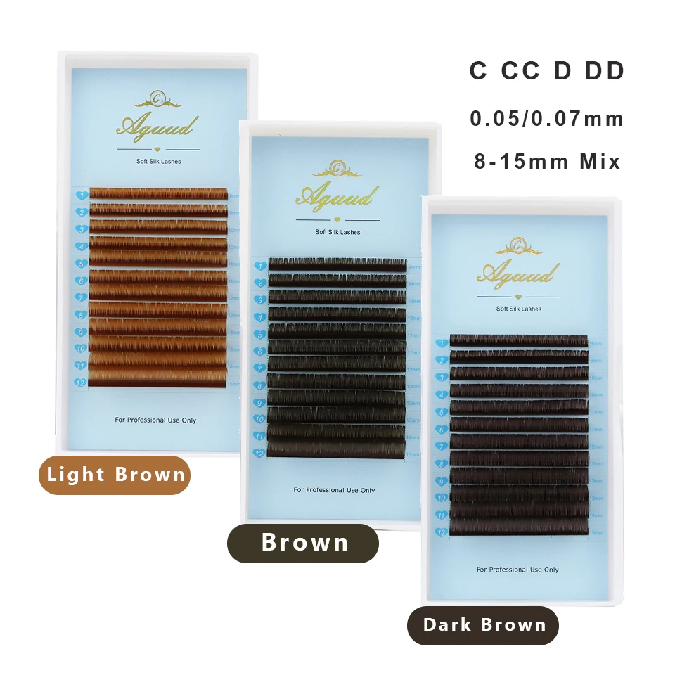 

Brown Eyelash Extensions Light Brown Individual Eyelashes Dark Brown Color Soft Natural False Eyelashes Silk Lash Makeup Cilios