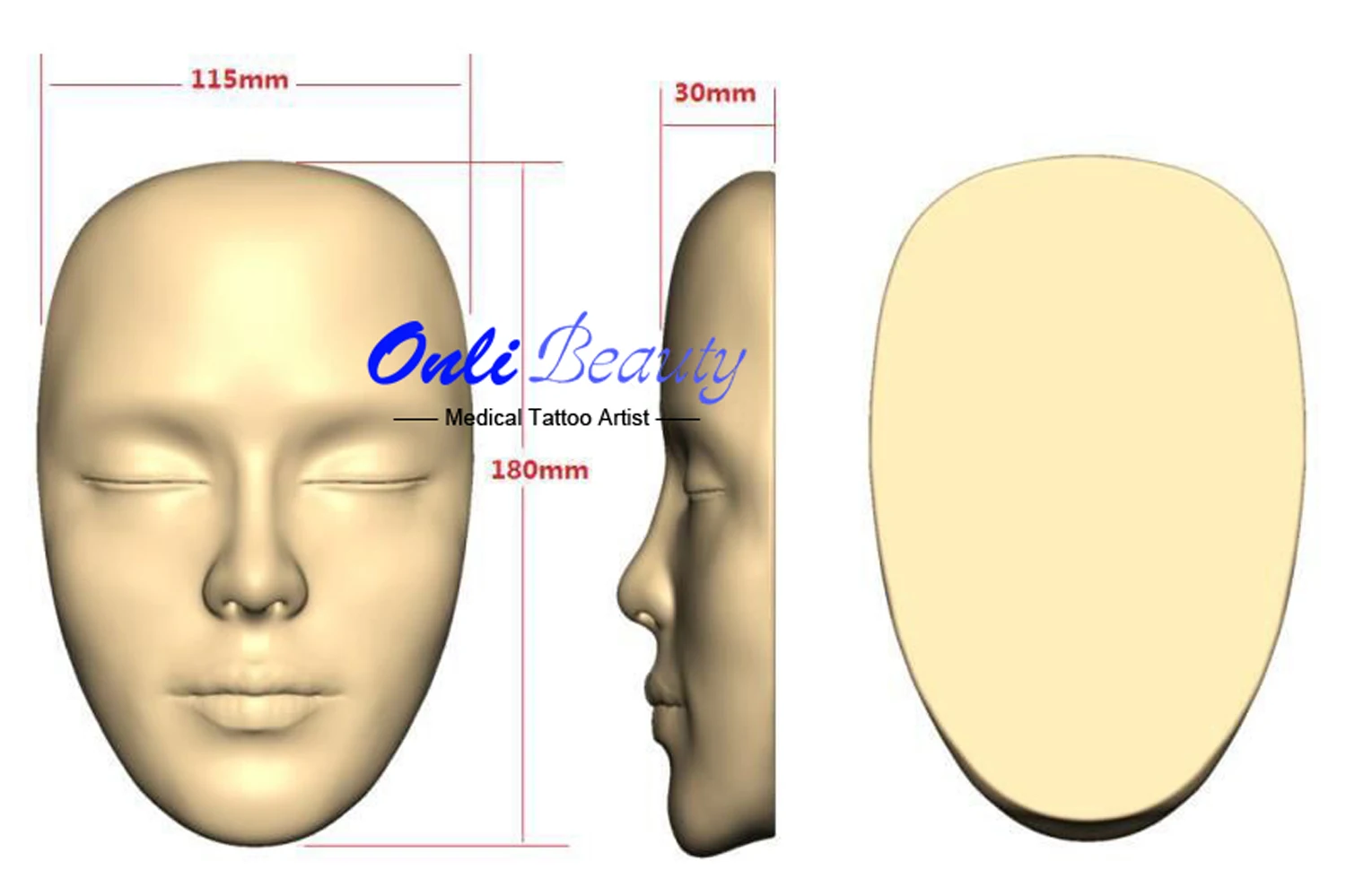 3D Reusable Makeup Practice Face Plate Silicone Makeup Mannequin