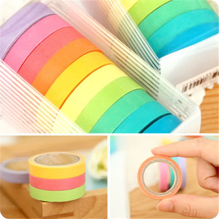 10 рулонов/комплект лента Washi яркие цвета ноутбук рукоделие изоляционная стикер 5