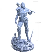 

1/24 75mm 1/18 100mm Resin Model Kits The Warrior Girl Figure Sculpture Unpainted No Color RW-259