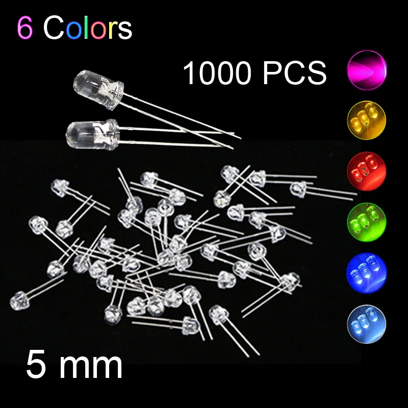 1000pcs излучающие светодиодный лампы Диоды для подавления переходных скачков
