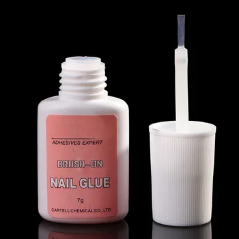 

7g Fast Drying Nail Glue for False Nails Glitter Acrylic Decoration with Brush False Nail Tips Design Faux Nail Care Tools