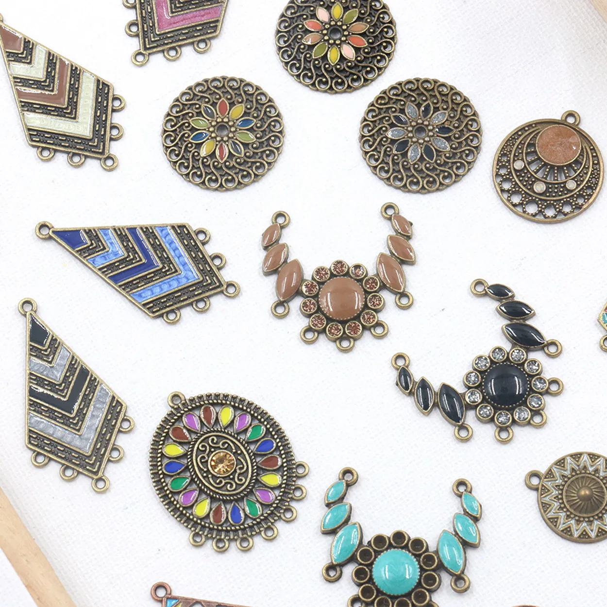 

Enamel Metal Charms Earring Chandelier Connectors Drops Bails Wholesale Lot for Jewelry Making DIY Findings