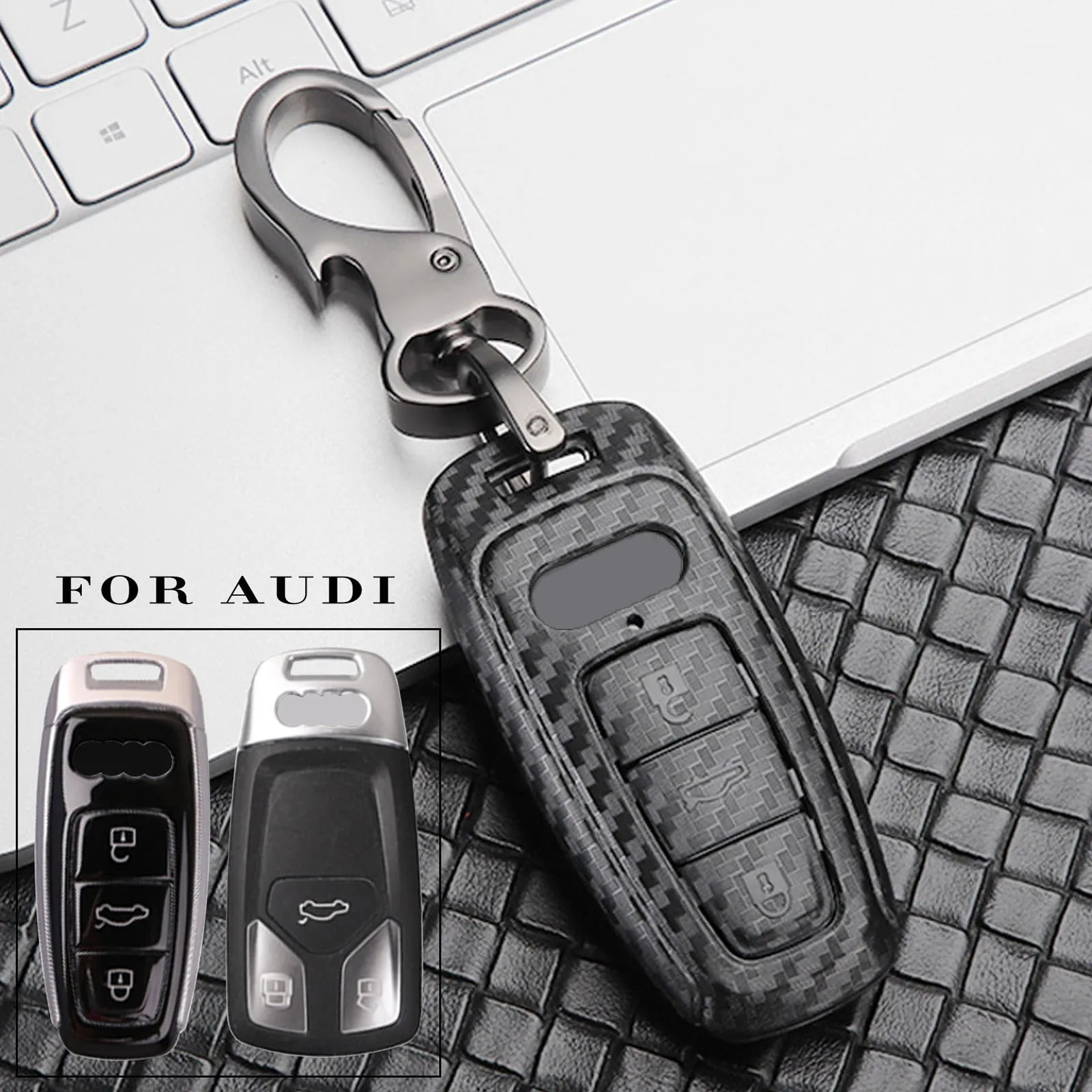 Чехол для ключей jingyuqin из углеродного волокна силикагеля для Audi A1 A3 A4 A5 A6 A7A8 Quattro Q3 Q5 Q7 выбранный материал для долговечности