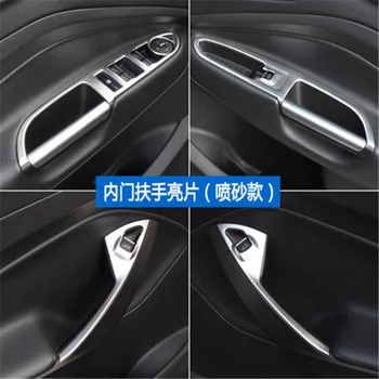 

Car Styling For ford kuga 2013-2018 4PCS Sticker Interior stainless steel inner door armrest decoration patch trim