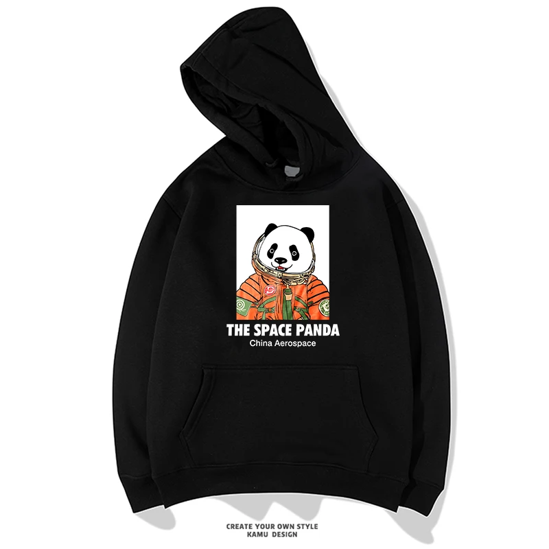 

Space Panda Print men's hoodies Fashion winter Hip Hop Casual Streetwear sweatshirt Men Harajuku long Sleeve Tops Male hoodie