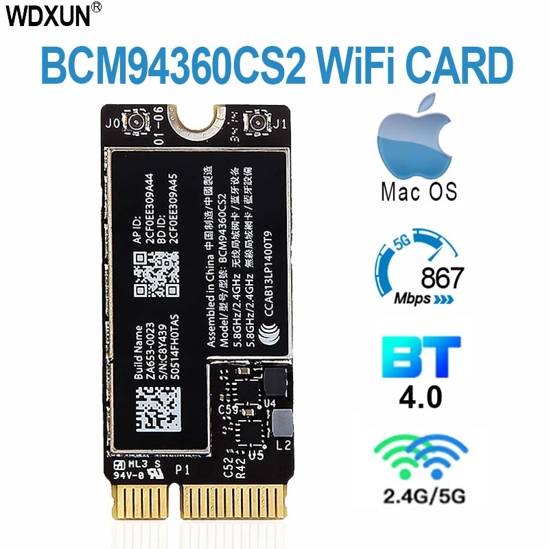 Ngff M.2 Một/E Chìa Khóa Adapter Dành Cho 12 + 6 Pin Không Dây Module Bcm94360cs2 Bcm943224pciebt2 Wifi Thẻ Hackintosh Macos wifi card for pc