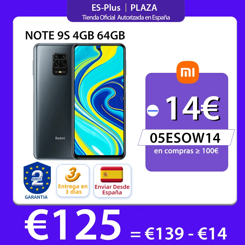 Versión Global Xiaomi Redmi Nota 9 S 9 S 6GB 128GB Smartphone Snapdragon 720G Octa Core 48MP Quad Cámara 6,67 5020mAh