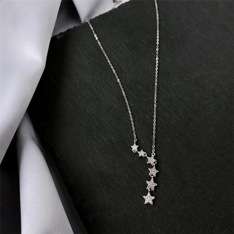 

Sole Memory Exquisite Fashion Stars Sweet Romantic 925 Sterling Silver Clavicle Chain Female Necklace SNE463