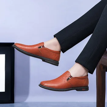 

Plus Size Men Loafers Moccasins Natural Leather Shoes Men Slip On Casual Shoes Flats Comfy Breathable Slip On Driving Men Shoes