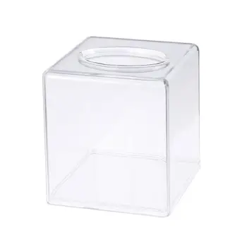 

Fashion Acrylic Square Tissue Case Transparent Tissue Holder Paper Storage Box Craft Home Supplies Toilet Paper Tissue Box