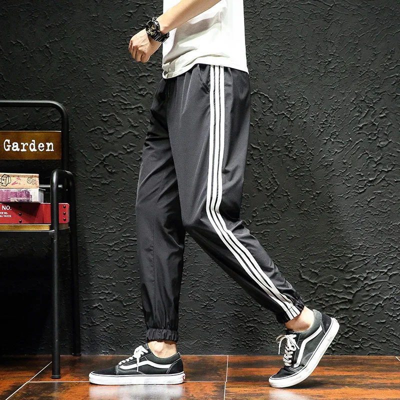 

2018 Summer New Style Men Fashion Japanese-style Stripes Harem Athletic Pants Casual Thin Beam Leg Trousers K37