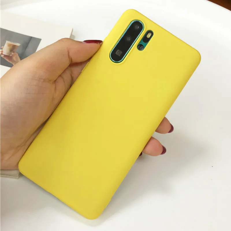 Модные Карамельный цвет мягкий, силиконовый, из ТПУ чехол для huawei P30 P20 Lite P Smart Z плюс Nova 2i 3 3i 4 5i 5 Pro Матовые чехлы для телефонов - Цвет: Yellow