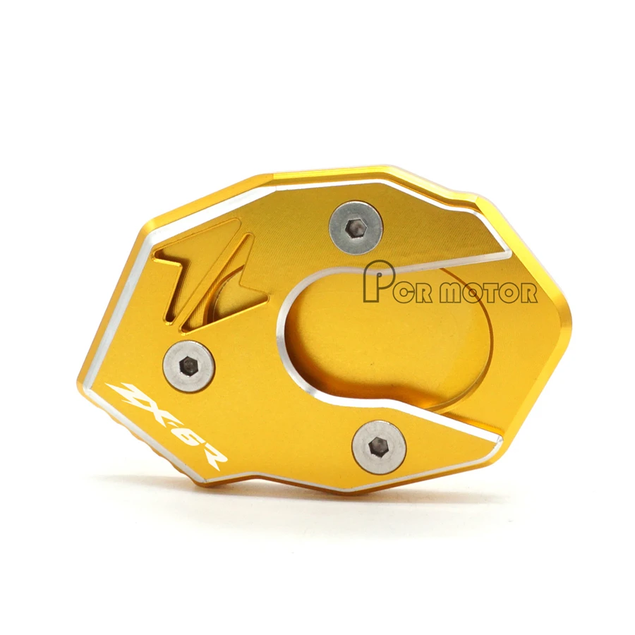 Newest LOGO ZX-6R CNC Aluminum Side Stand Extension Enlarge For KAWASAKI ZX6R ZX 6R 2009-2016 2010 2011 2012 2013 2014 2015 | Автомобили и