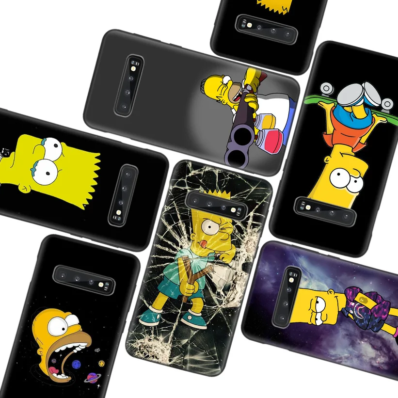 Черный чехол для телефона Homer J.Simpson Samsung Galaxy S20 Ultra S10E Note 10 9 8 S9 S8 J4 J6 J8 + Plus Lite S7 S6