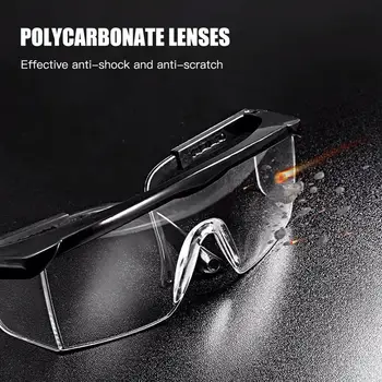

Eye Protective Safety Goggles Glasses Anti Pollution Lightweight Clear Vision Anti-splash Goggles Curved 180 °Design Adjustable