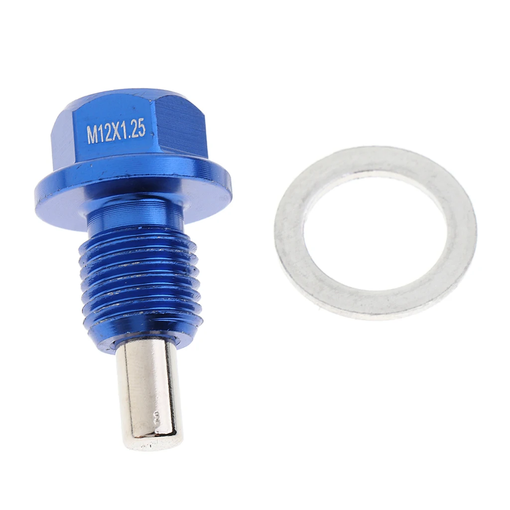 dolity M12x1.25mm Magnetic Engine Oil Pan Drain Sump Filter Adsorb Plug Bolt with Crush Washer